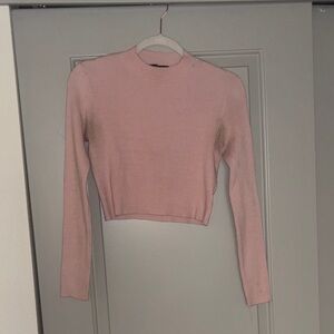 Brandy Melville Pink Ribbed Crop Top